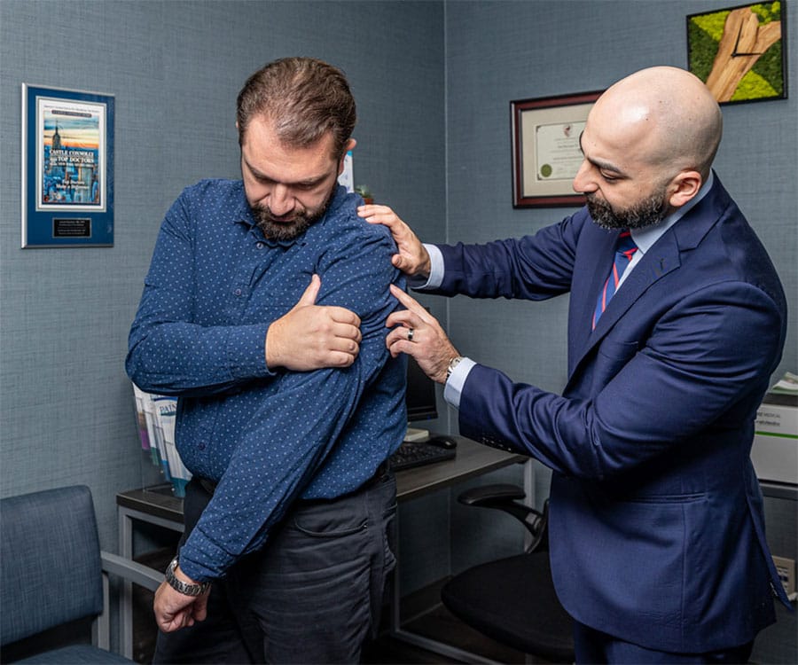 Dr. Cohen with patient